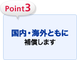 Point3 国内・海外ともに補償します