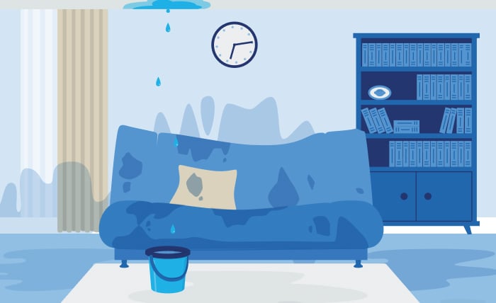 水漏れを起こして階下の部屋に損害を与えてしまった