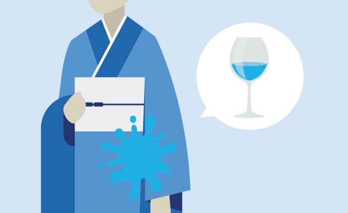 食事会で誤って他人の着物にワインをこぼして汚してしまった