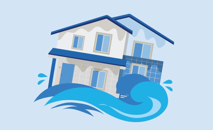 地震による津波で自宅が流された