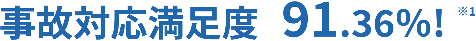 事故対応満足度 91.36％! ※1