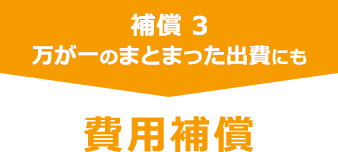 補償 3 万が一のまとまった出費にも 費用補償