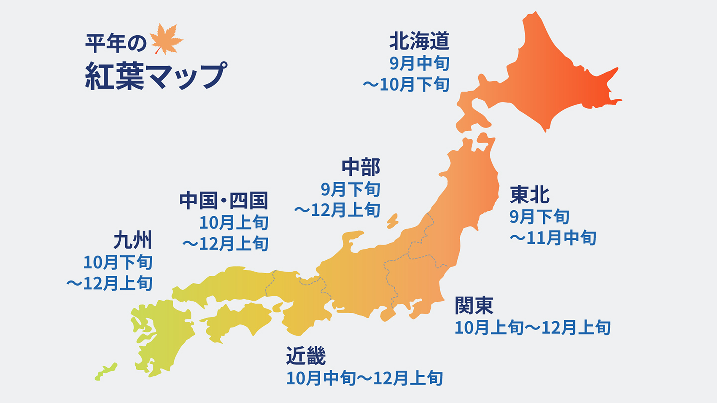 平年の紅葉の見頃