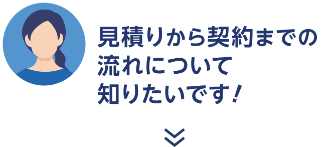 見積りから契約までの流れについて知りたいです！